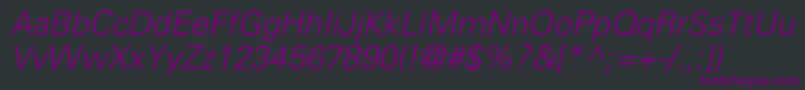 UniversLightItalic Font – Purple Fonts on Black Background