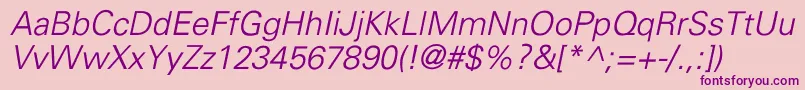 UniversLightItalic Font – Purple Fonts on Pink Background