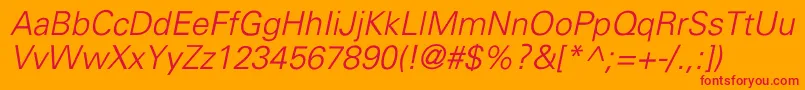 UniversLightItalic Font – Red Fonts on Orange Background