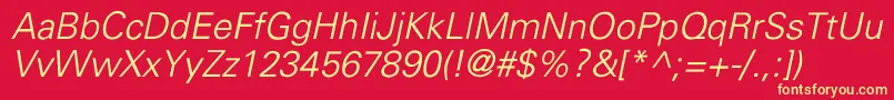 UniversLightItalic Font – Yellow Fonts on Red Background