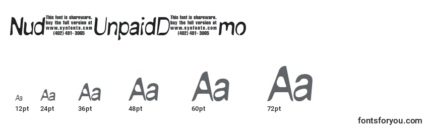 NudeUnpaidDemo Font Sizes