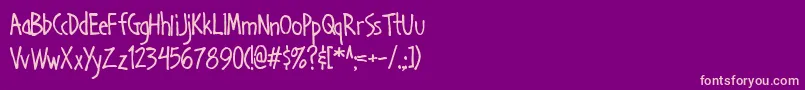 Handageaoe Font – Pink Fonts on Purple Background