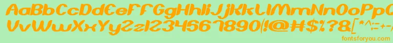 AboutYouItalic Font – Orange Fonts on Green Background