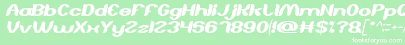 AboutYouItalic-Schriftart – Weiße Schriften auf grünem Hintergrund