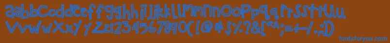 Kbzipadeedoodah Font – Blue Fonts on Brown Background