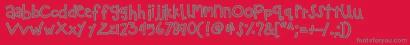 Kbzipadeedoodah Font – Gray Fonts on Red Background