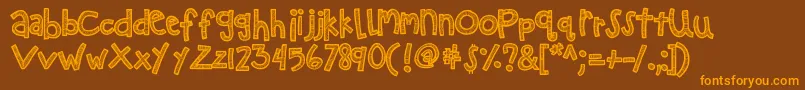 Kbzipadeedoodah Font – Orange Fonts on Brown Background