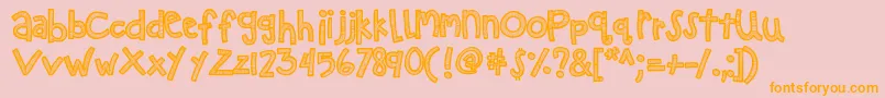 Kbzipadeedoodah Font – Orange Fonts on Pink Background