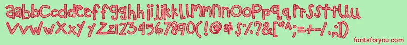 Kbzipadeedoodah Font – Red Fonts on Green Background