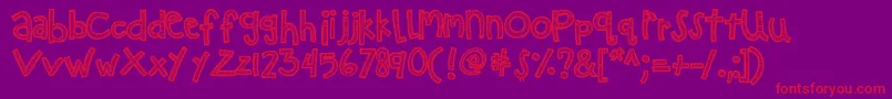 Kbzipadeedoodah Font – Red Fonts on Purple Background