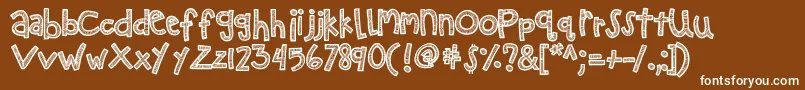Kbzipadeedoodah Font – White Fonts on Brown Background