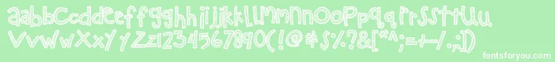 Kbzipadeedoodah Font – White Fonts on Green Background