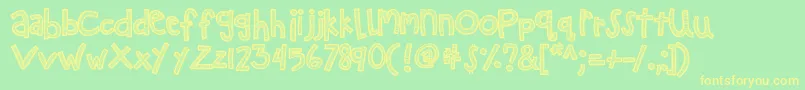 Kbzipadeedoodah Font – Yellow Fonts on Green Background
