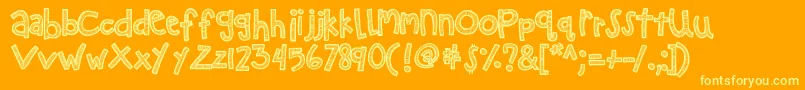 Kbzipadeedoodah Font – Yellow Fonts on Orange Background