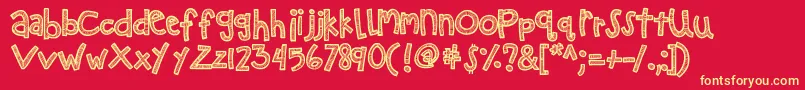 Kbzipadeedoodah Font – Yellow Fonts on Red Background