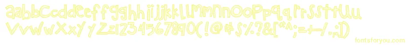 Kbzipadeedoodah Font – Yellow Fonts on White Background