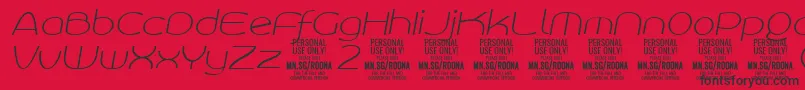 RoonasansthitPersonalUse Font – Black Fonts on Red Background