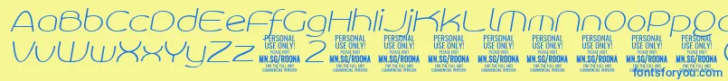 RoonasansthitPersonalUse Font – Blue Fonts on Yellow Background