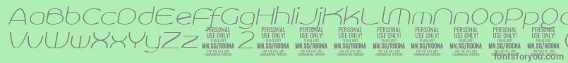 RoonasansthitPersonalUse Font – Gray Fonts on Green Background