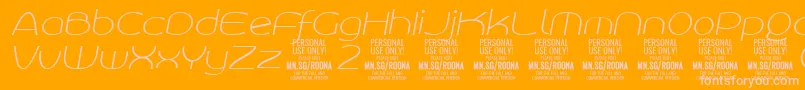 RoonasansthitPersonalUse-fontti – vaaleanpunaiset fontit oranssilla taustalla