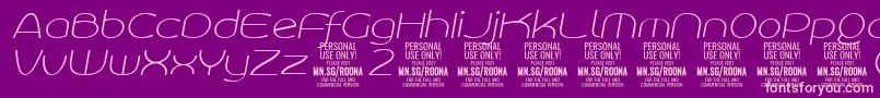 RoonasansthitPersonalUse Font – Pink Fonts on Purple Background