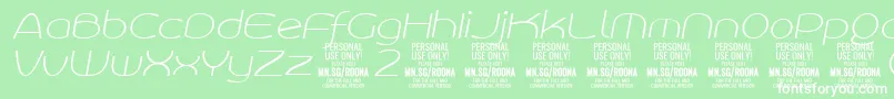 RoonasansthitPersonalUse Font – White Fonts on Green Background