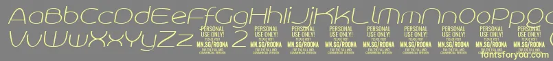 RoonasansthitPersonalUse Font – Yellow Fonts on Gray Background