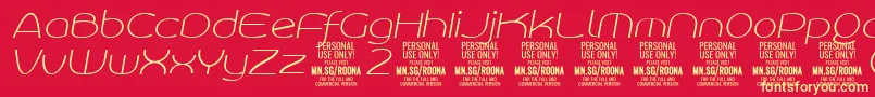 RoonasansthitPersonalUse Font – Yellow Fonts on Red Background