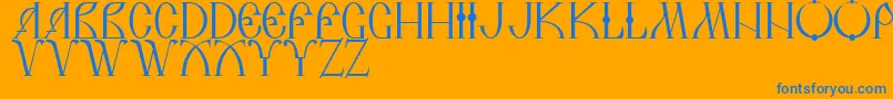 DsRussiaDemo-Schriftart – Blaue Schriften auf orangefarbenem Hintergrund