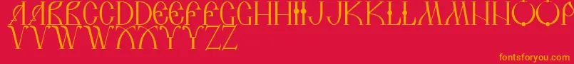 フォントDsRussiaDemo – 赤い背景にオレンジの文字