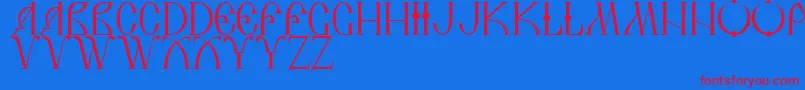 DsRussiaDemo Font – Red Fonts on Blue Background