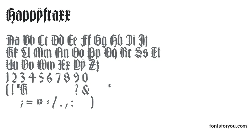 Schriftart Happyfraxx – Alphabet, Zahlen, spezielle Symbole