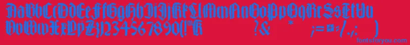 Czcionka Happyfraxx – niebieskie czcionki na czerwonym tle