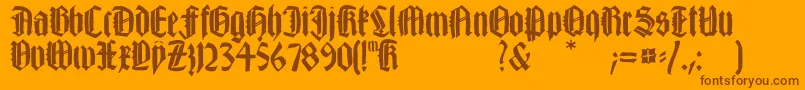 Fonte Happyfraxx – fontes marrons em um fundo laranja