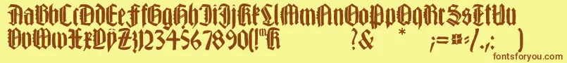 fuente Happyfraxx – Fuentes Marrones Sobre Fondo Amarillo