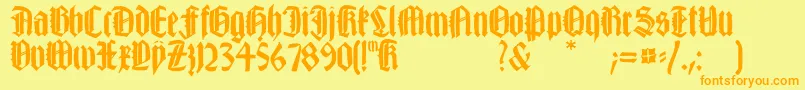 fuente Happyfraxx – Fuentes Naranjas Sobre Fondo Amarillo