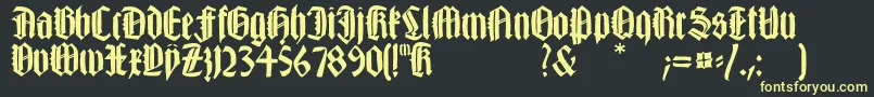 Happyfraxx Font – Yellow Fonts on Black Background