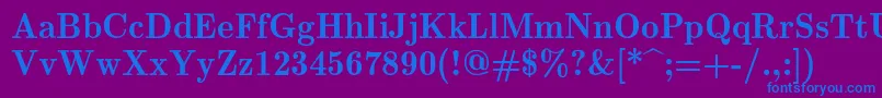 Lmromandemi10Regular Font – Blue Fonts on Purple Background