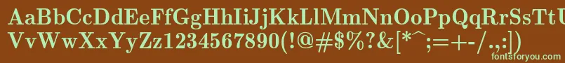 Lmromandemi10Regular Font – Green Fonts on Brown Background