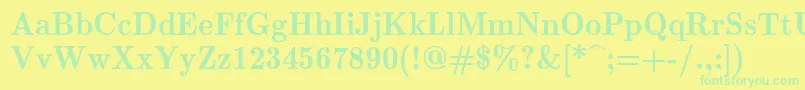 Lmromandemi10Regular Font – Green Fonts on Yellow Background