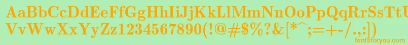 Lmromandemi10Regular-Schriftart – Orangefarbene Schriften auf grünem Hintergrund