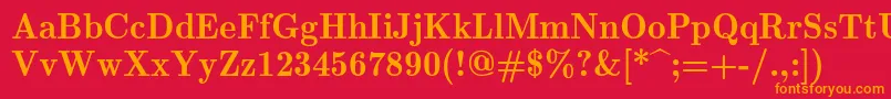 Lmromandemi10Regular Font – Orange Fonts on Red Background