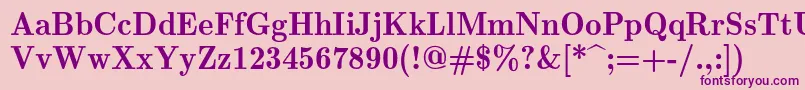 フォントLmromandemi10Regular – ピンクの背景に紫のフォント