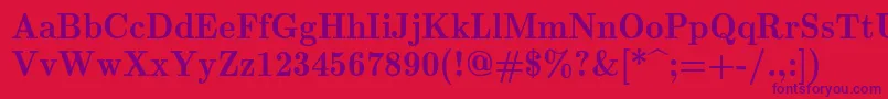 フォントLmromandemi10Regular – 赤い背景に紫のフォント