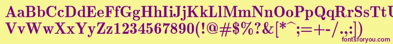 Lmromandemi10Regular Font – Purple Fonts on Yellow Background