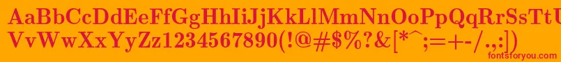 Lmromandemi10Regular Font – Red Fonts on Orange Background