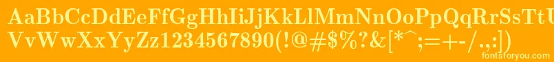 Lmromandemi10Regular Font – Yellow Fonts on Orange Background
