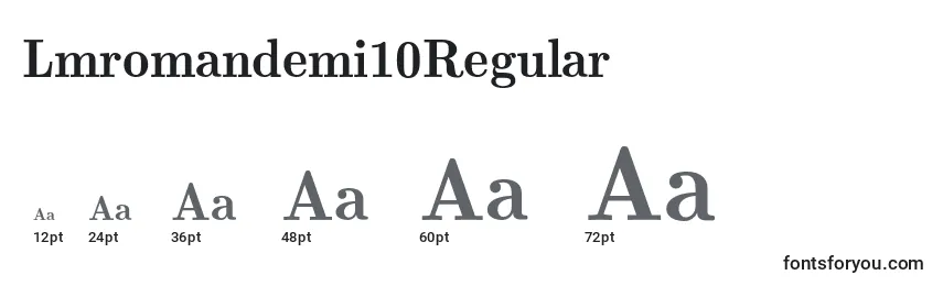 Размеры шрифта Lmromandemi10Regular