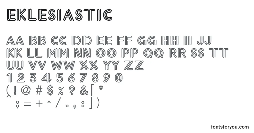 Eklesiastic-fontti – aakkoset, numerot, erikoismerkit