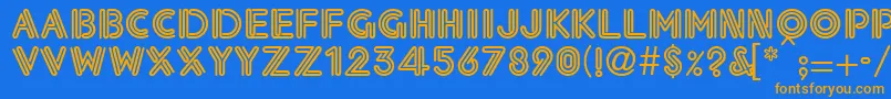 Eklesiastic Font – Orange Fonts on Blue Background